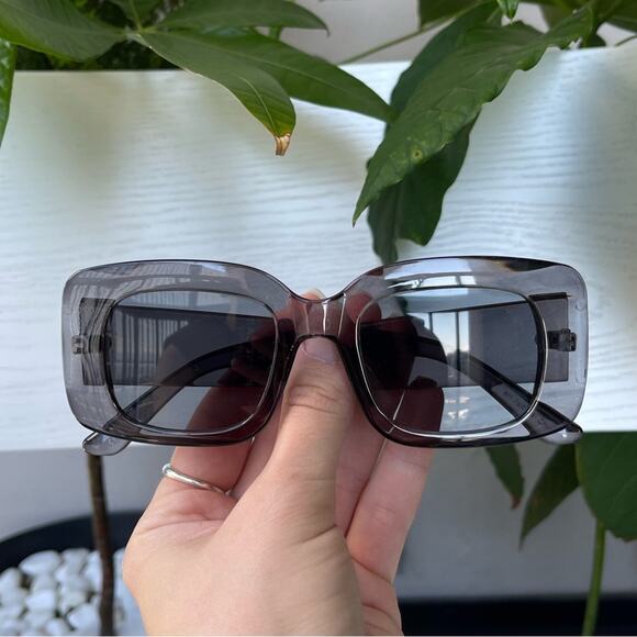 No name Accessories - ☘️ No name Retro Rectangle Sunglasses in Dark Gray